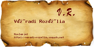 Váradi Rozália névjegykártya